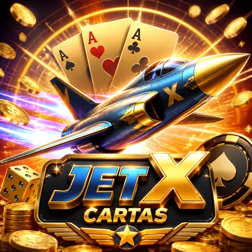 Card do jogo JetX com jato e curva de multiplicador